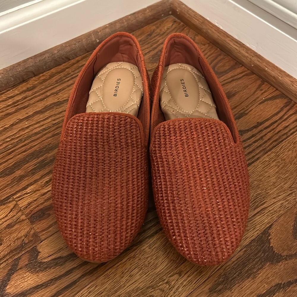 NWOT Birdies Starling Walnut Raffia Loafers